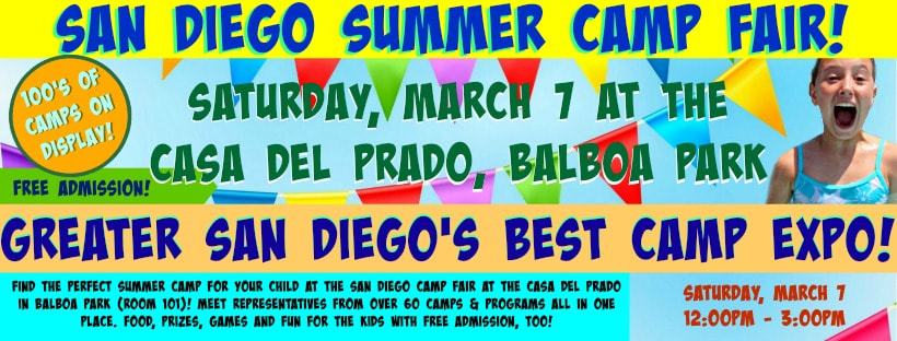 San Diego Camp Fair 2020 promotional banner. 