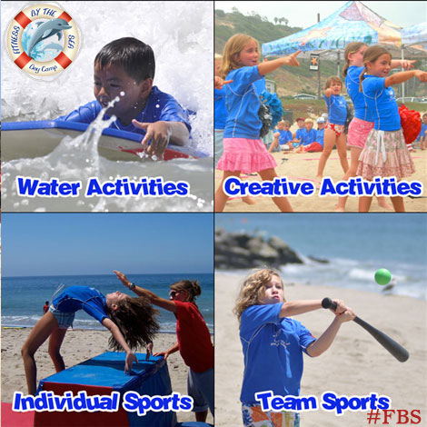Fitness by the Sea summer camp kids picture collage