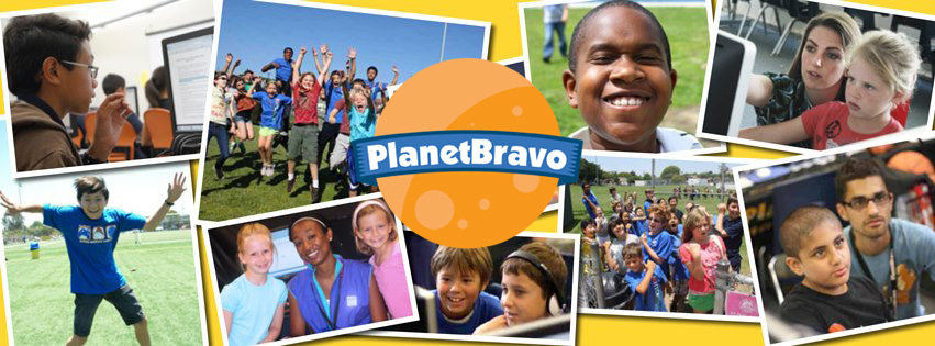 Photo collage of kids enjoying Planet Bravo Summer Computer Camp in Los Angeles