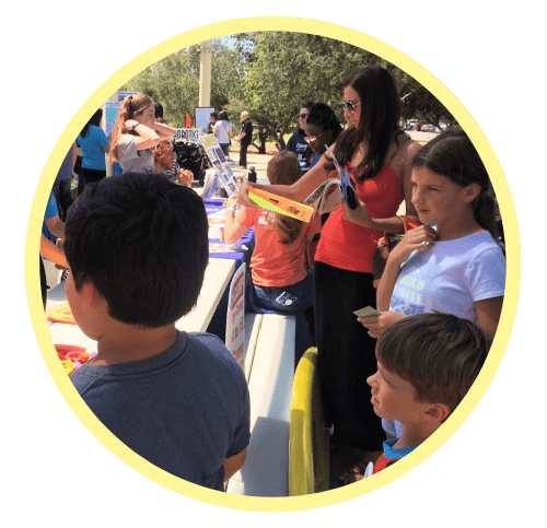 Parents, families, and kids attending the Los Angeles summer camp fair