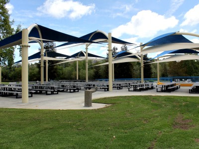 Lakeside Pavilion in Conejo Creek North Park where the Conejo Valley Camp Fair takes place in April, 2022