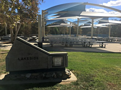 Lakeside Pavilion in Conejo Creek North Park where the Conejo Valley Camp Fair takes place in April, 2022 