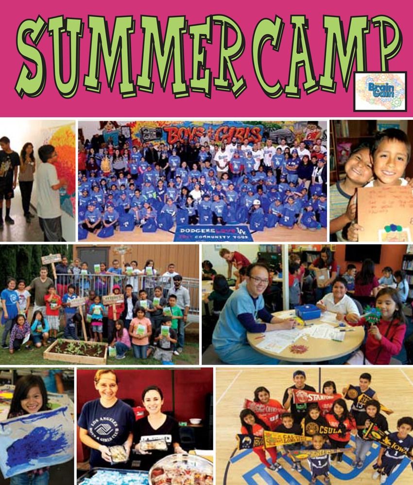 Collage of photos showing many fun activities kids can do at the L.A. Boys and Girls Club Summer Camp
