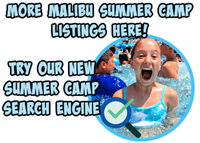 Happy camper from Malibu laughing in the swimming pool at summer camp with her friends.