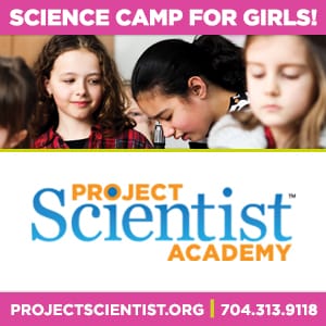 Three girls enjoying summer science camp at Project Scientist