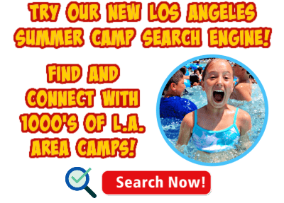 L.A. Summer Camps Search Engine and Directory button linking to search.lasummercamps.com so parents and families can find the best 2023 summer camp for their kids.