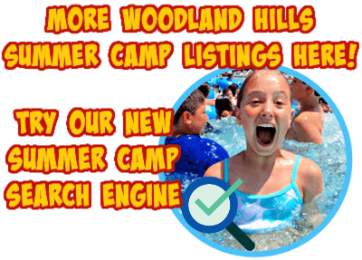 Girl from Woodland Hills having fun in the swimming pool at summer camp.